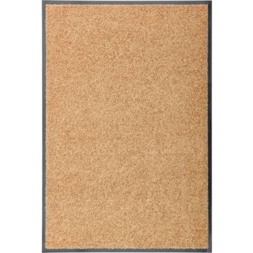 vidaXL Deurmat wasbaar 60x90 cm crème