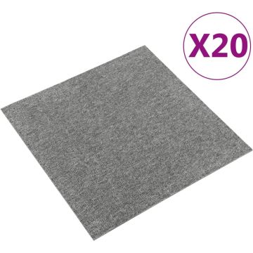 vidaXL Tapijttegels 20 st 5 m² 50x50 cm grijs