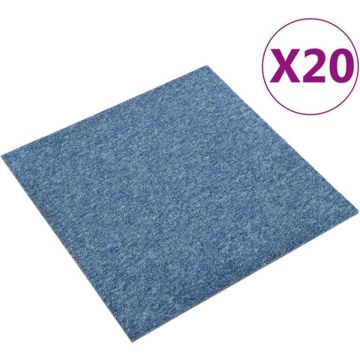 vidaXL Tapijttegels 20 st 5 m² 50x50 cm blauw