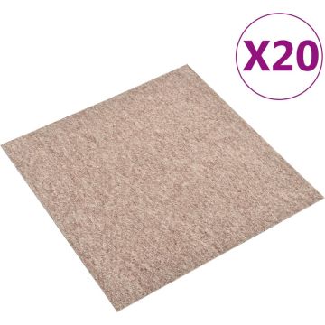 vidaXL Tapijttegels 20 st 5 m² 50x50 cm beige