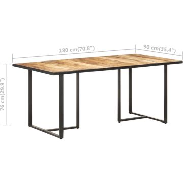 vidaXL Eettafel 180 cm ruw mangohout