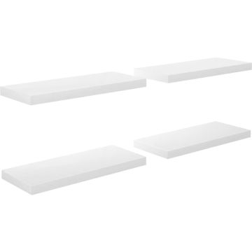 vidaXL Wandschappen zwevend 4 st 60x23,5x3,8 cm MDF hoogglans wit