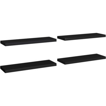 vidaXL Wandschappen zwevend 4 st 80x23,5x3,8 cm MDF zwart