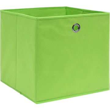 vidaXL-Opbergboxen-4-st-28x28x28-cm-nonwoven-stof-groen