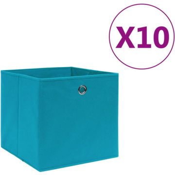 vidaXL Opbergboxen 10 st 28x28x28 cm nonwoven stof babyblauw