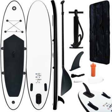 vidaXL Stand Up Paddleboardset opblaasbaar zwart en wit