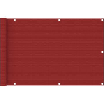 vidaXL Balkonscherm 90x400 cm HDPE rood