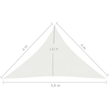 vidaXL Zonnezeil 160 g/m² 4x4x5,8 m HDPE wit