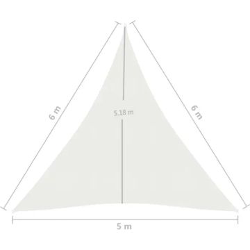 vidaXL Zonnezeil 160 g/m² 5x6x6 m HDPE wit