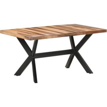 vidaXL Eettafel 160x80x75 cm massief hout met honingkleurige afwerking