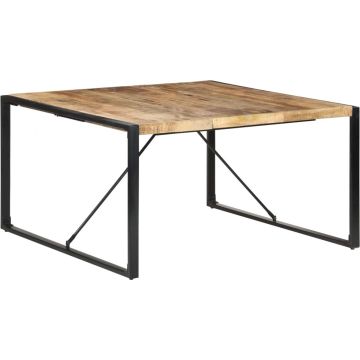 vidaXL Eettafel 140x140x75 cm ruw mangohout