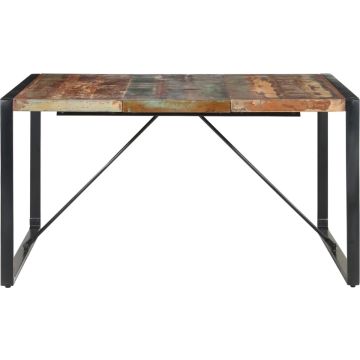 vidaXL Eettafel 140x140x75 cm massief gerecycled hout