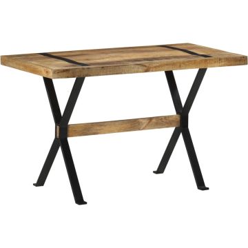 vidaXL Eettafel 120x60x76 cm ruw mangohout