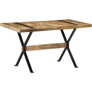 vidaXL Eettafel 140x70x76 cm ruw mangohout