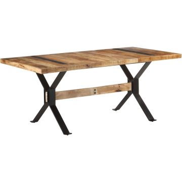 vidaXL Eettafel 180x90x76 cm ruw mangohout