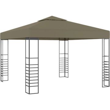 vidaXL Tuinpaviljoen 180 g/m² 3x3 m taupe