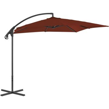 vidaXL Zweefparasol met stalen paal 250x250 cm terracottakleurig