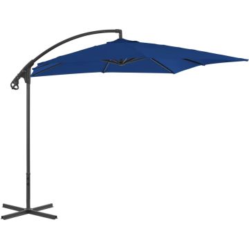 vidaXL Zweefparasol met stalen paal 250x250 cm azuurblauw