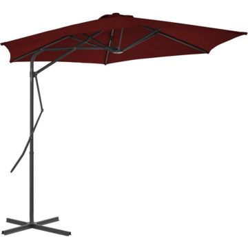 vidaXL Parasol met stalen paal 300x230 cm bordeauxrood