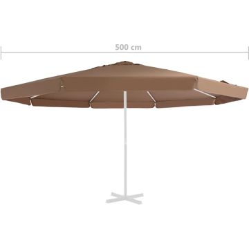 vidaXL Vervangingsdoek voor parasol 500 cm zandkleurig