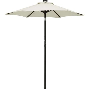 vidaXL Parasol met LED-verlichting 200x211 cm aluminium zandkleurig