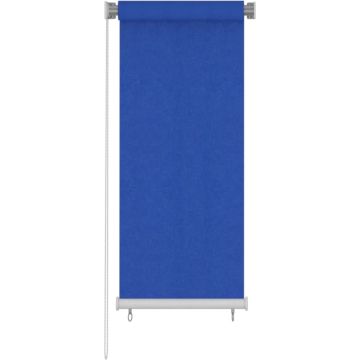 vidaXL Rolgordijn voor buiten 60x140 cm HDPE blauw