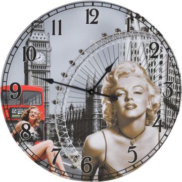 vidaXL Wandklok vintage stijl 60 cm Marilyn Monroe