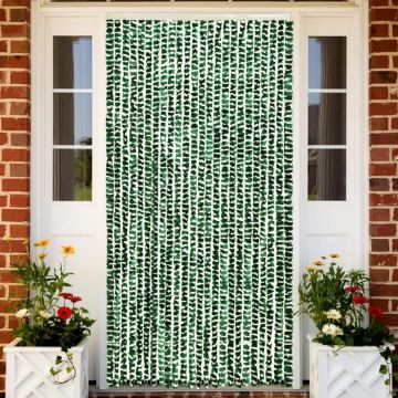 vidaXL Vliegengordijn 100x220 cm chenille groen en wit