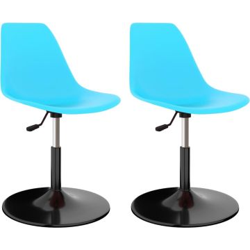 vidaXL Eetkamerstoelen 2 st draaibaar PP blauw