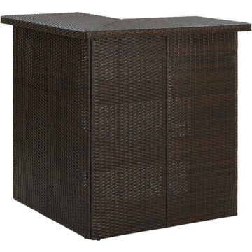 vidaXL Hoekbartafel 100x50x105 cm poly rattan bruin