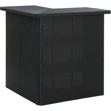 vidaXL Hoekbartafel 100x50x105 cm poly rattan zwart