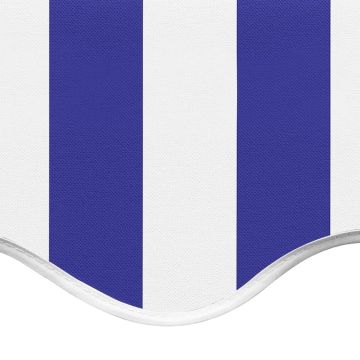 vidaXL Vervangingsdoek voor luifel 4x3,5 m blauw en wit