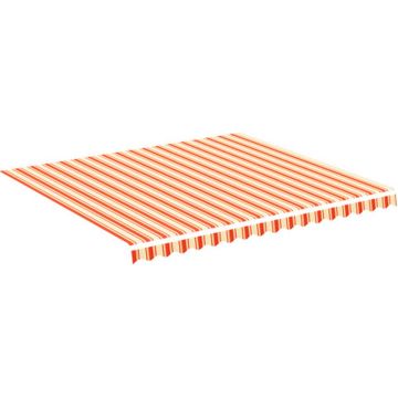 vidaXL Vervangingsdoek voor luifel 4x3,5 m geel en oranje