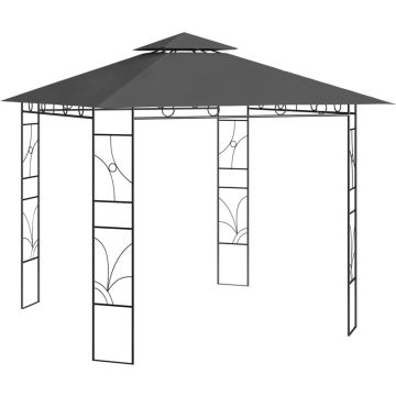 vidaXL Prieel 160 g/m² 3x3x2,7 m antracietkleurig