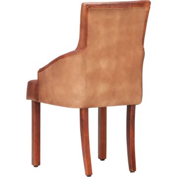 vidaXL Eetkamerstoelen 4 st echt geitenleer bruin