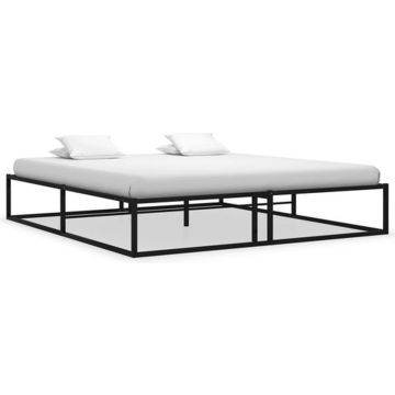 vidaXL Bedframe metaal zwart 140x200 cm