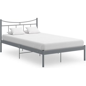 vidaXL Bedframe metaal grijs 120x200 cm