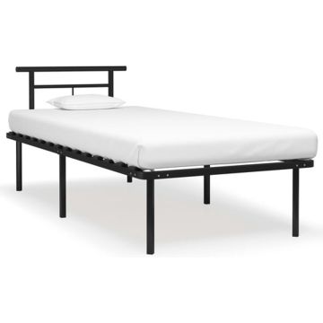 vidaXL Bedframe metaal zwart 90x200 cm