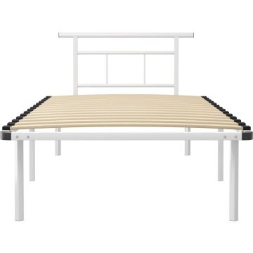 vidaXL Bedframe metaal wit 100x200 cm