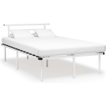 vidaXL Bedframe metaal wit 120x200 cm