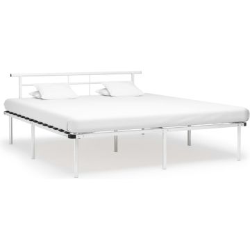 vidaXL Bedframe metaal wit 180x200 cm