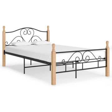 vidaXL Bedframe metaal zwart 120x200 cm