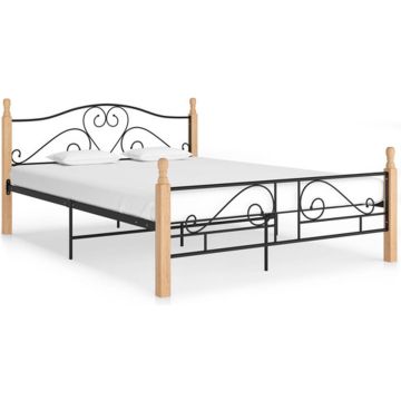 vidaXL Bedframe metaal zwart 140x200 cm