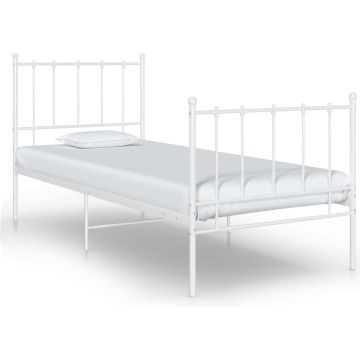 vidaXL Bedframe metaal wit 100x200 cm