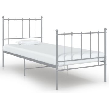 vidaXL Bedframe metaal grijs 100x200 cm