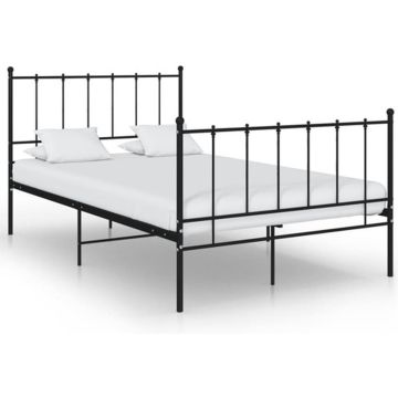 vidaXL Bedframe metaal zwart 120x200 cm