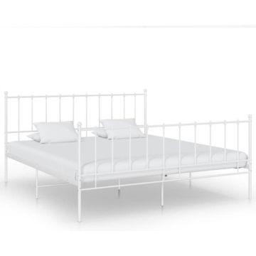 vidaXL Bedframe metaal wit 180x200 cm