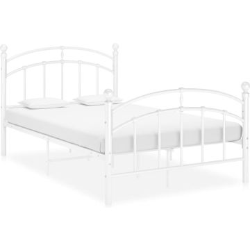 vidaXL Bedframe metaal wit 120x200 cm