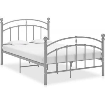 vidaXL Bedframe metaal grijs 120x200 cm