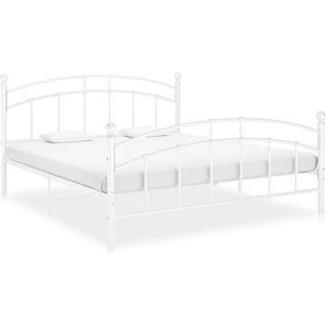 vidaXL Bedframe metaal wit 140x200 cm